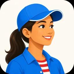 Domestic helper in blue cap